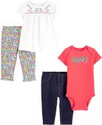 Simple Joys by Carter's Baby Girls' 4-Piece Bodysuit and Pant Set - Image 2